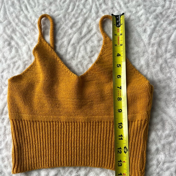 Debut Knit Crop Top Mustard Yellow - Picture 6 of 6